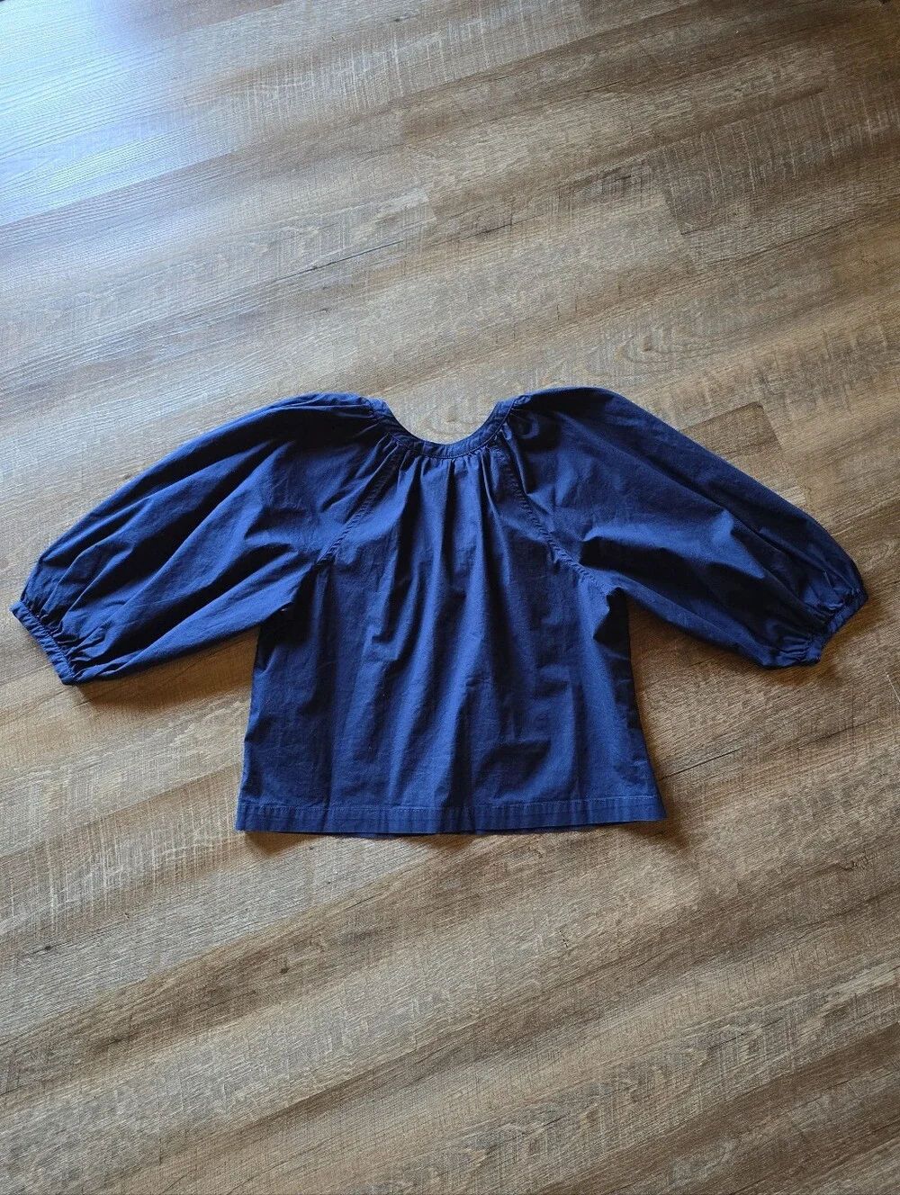 Staud New Dill Top In Navy Size Small Cotton Poplin